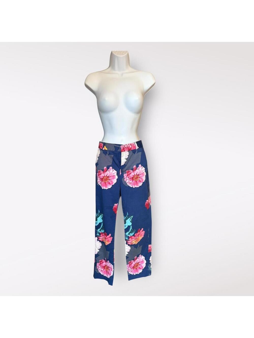Banana Republic Women's Floral Print Navy Pants